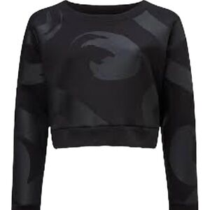 Sweaty Betty Neoprene Long Sleeve Side Zip Pullover Workout Top Black Size S